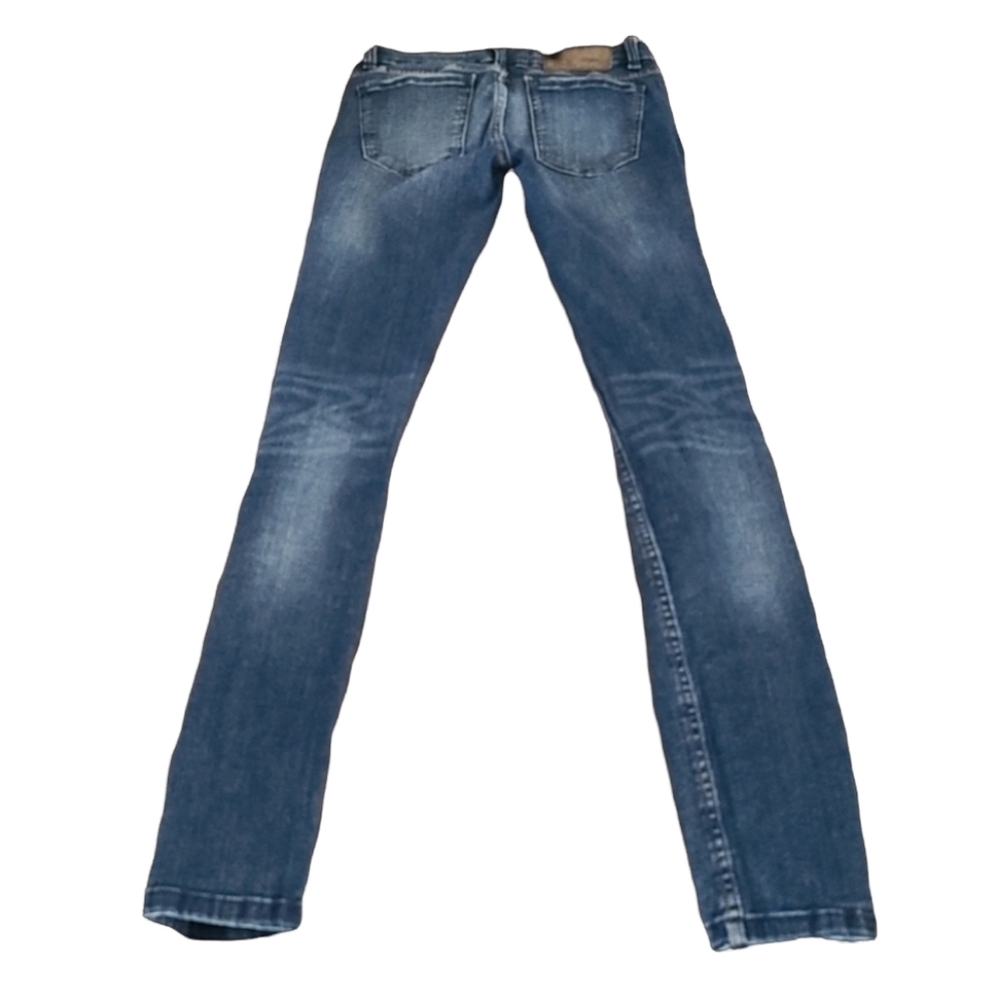 ZARA Trafaluc Distressed Skinny Jeans XS 2 Dark Wash Stretch Ripped Denim Y2K - Picture 9 of 16